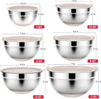 Rottay Mixing Bowls Set with Airtight Lids: 20PCS Stainless Steel Nesting Bowls - Image 6