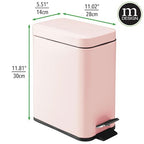 mDesign Small Modern 1.3 Gallon Rectangle Metal Lidded Step Trash Can, Compact - Image 4