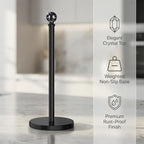 Black Paper Towel Holder Countertop, Unique Black Ball Decor, Brass Paper Towel - Image 4
