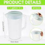 Uiifan 4 Pcs Plastic Water Pitcher - Image 2