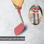 2 Pack Spatulas, Solid & Slotted Silicone Spatula Set, Stainless Steel Handle - Image 4
