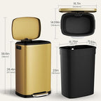 ELPHECO Kitchen Trash Can with Lid Soft Close, 13 Gallon / 50L Stainless Steel - Image 9