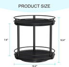 Snughome Lazy Susan Spice Rack, 2 Tier Rotating Spice Rack, Wood Lazy Susan - Image 2