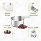 1PCS 2Cup Single Measuring Cup, Etched Inner Scale Stainless Steel Measure Scoop - Image 5