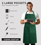 Syntus Apron for Men Women, Adjustable Cooking Kitchen Chef Aprons - Image 4