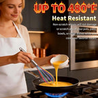 Silicone Whisk Set, Stainless Steel Handle Whisk 8" 10" 12" Rubber Whisks - Image 2