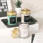 SheeChung Qtip Dispenser Holder 4pcs, Glass Apothecary Jars - Image 3