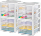 Sterilite 4-Pack 3 Drawer Unit, Stackable Plastic Organizer - Image 5
