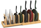 Bamboo Pot Lid Organizer, Pots and Pans Organizer Inside Cabinet, Pot Lids by BAMBITION