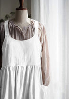 Uaussi Cotton Linen Apron Cross Back Work Apron - Image 7
