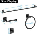 KLJKPA 4 Pieces Bathroom Hardware Set, 32 inch Towel Bar, Matte Black Bathroom - Image 7
