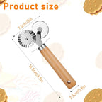 Oruola Pastry Cutter for Baking, Double Fluted Pastry Cutter Wheel, - Image 2