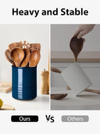ABRUTY Utensil Holder, 6.7" Ceramic Kitchen Utensil Crock - Image 5