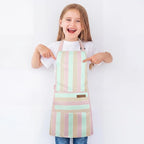 2 Pack Stripes Kids Apron, Kids Cooking Aprons - Image 7