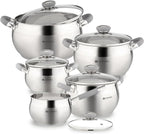 Daniks Modern 10-Piece Stainless Steel Cookware Set by Daniks