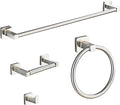 Brushed Nickel Bathroom Hardware Set 4 Pieces, Bathroom Accessories Set by bluebyrne