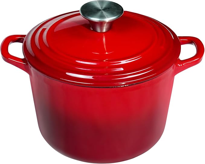 Flavehc Dutch Oven Pot with Lid 1.8 qt Cast Iron Dutch Oven by FLAVEHC
