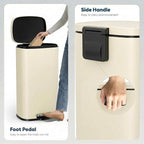 8 Gal Kitchen Trash Can, 30L Recycling or Garbage Bin, Brushed Stainless Steel - Image 5