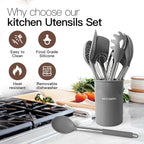 Kitchen Utensils Set-Silicone Cooking Utensils-32pcs Non-Stick Silicone Cooking - Image 3