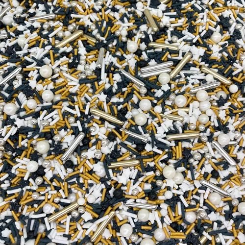 Sprinkles | 4 oz | Gold and silver sprinkles | Metallic sprinkles | New year sprinkles | Glamour sprinkles | Sprinkle mix | Manvscakes - Image 3