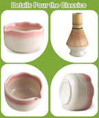 JBER Matcha Whisk Set, Ceramic Matcha Set Includes Bowl & Holder, Bamboo Whisk - Image 6