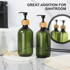 KASUNTING Green Soap Dispenser, Plastic Bathroom Soap and Lotion Dispenser Set - Image 6