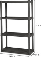 Sterilite 4-Pack 4 Shelf Unit, Heavy-Duty Shelving Storage and Utility Rack - Image 3
