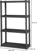 Sterilite 4 Shelf Unit, Heavy-Duty Shelving Storage and Utility Rack - Image 3