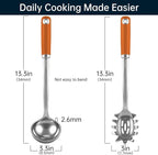 Safring Stainless Steel Soup Ladle and Spaghetti Spoon Set, Heat Resistant - Image 2