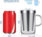ecooe 16.9 Oz Borosilicate Glass Tea Mug Cup Tea Glasses - Image 2