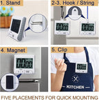 3" Large Display Kitchen Timer -Digital Timer Magnetic Back Loud Alarm On A - Image 5