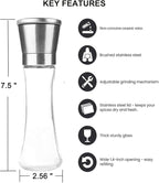 Elegant Pepper and Salt Grinder Set of 2, Best Spice Mill - Image 2