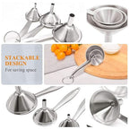 3 in 1 Metal Funnels for Filling Bottles Stainless Steel Small Kitchen Funnel - Image 3
