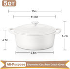 E-far 5QT Oval Dutch Oven Pot - Image 2