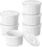 vancasso 8 oz Ramekins with Lid, Porcelain Creme Brulee Souffle Dishes by vancasso