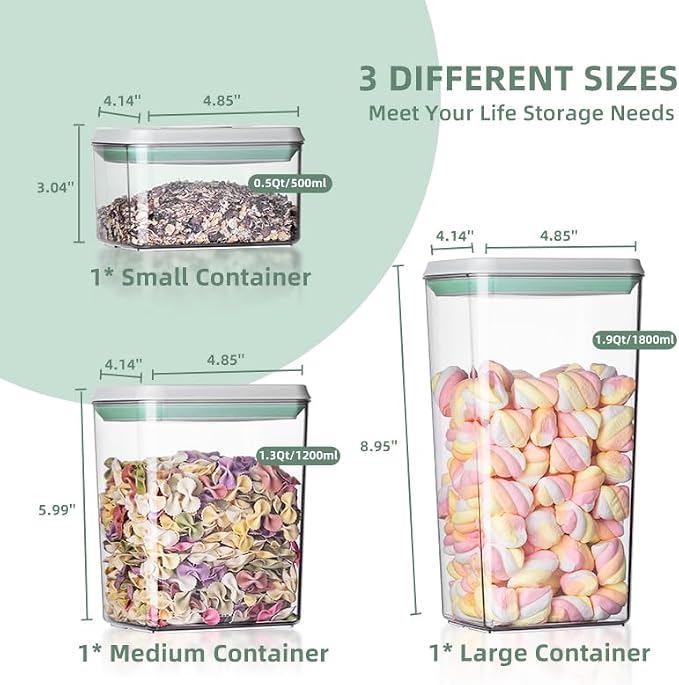 Food Storage Containers with Lids Airtight- 3Pcs BPA-Free Kitchen and Pantry - Image 5