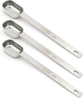 3PCS 1tsp Single Measuring Spoon, Stainless Steel Long Handle Individual by BERYLER