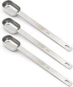 3PCS 1tsp Single Measuring Spoon, Stainless Steel Long Handle Individual by BERYLER