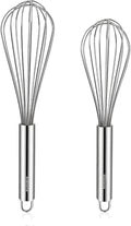 NileHome Whisk, Stainless Steel Wisk Set 8" 10" Kitchen Whisk Wisking Tool by NileHome
