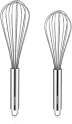 NileHome Whisk, Stainless Steel Wisk Set 8" 10" Kitchen Whisk Wisking Tool by NileHome
