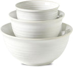 HASENSE Ceramic Mixing Bowls Set, 2.1/1.0/0.5 Qt, Handmade Salad Serving Bowls by Hasense