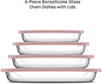 JoyJolt 8-Piece Borosilicate Glass Oven Dishes - Image 2
