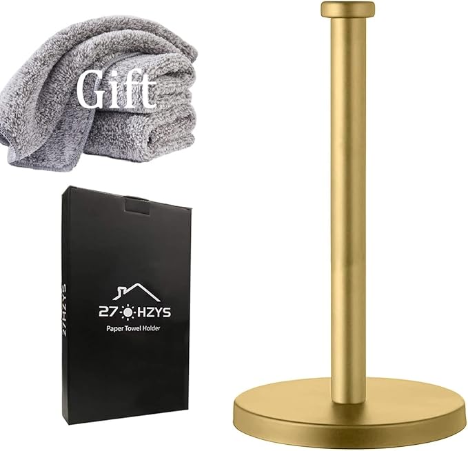 Countertop Gold Paper Towel Holder by Unknown
