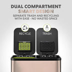 SIMPLI-Magic 60L / 16 Gallon Dual Compartment Kitchen Trash Can - Image 2