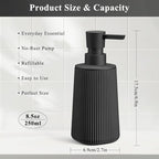 Black Hand Soap Dispenser with No Rust Pump - Image 6
