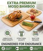 Greener Chef Luxury XL Bamboo Cutting Board Set of 3 - Image 3