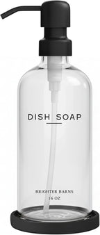 Glass Dish Soap Dispenser for Kitchen Sink by Brighter Barns by BrighterBarns