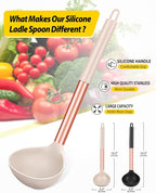 Pack of 2 Ladle Spoon, Silicone Large Spoon - Image 2