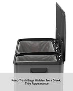 Lovewind Double Trash Can Kitchen, 13+5.5 Gallon Stainless Steel Dual Trash and - Image 6