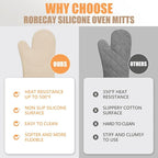 Rorecay Oven Mitts and Pot Holders Sets 6pcs, Extra Long Kitchen Silicone Oven - Image 5